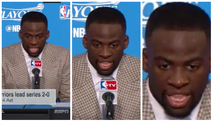 Draymond Green mysteriously freezes during press conference