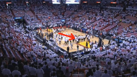 Dwyane Wade continues to shoot shots during Canadian National Anthem