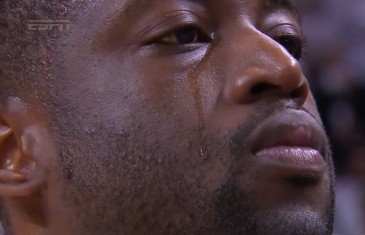 Dwyane Wade in tears during national anthem before Game 7 tip