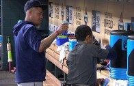 Felix Hernandez dumps water on water boy