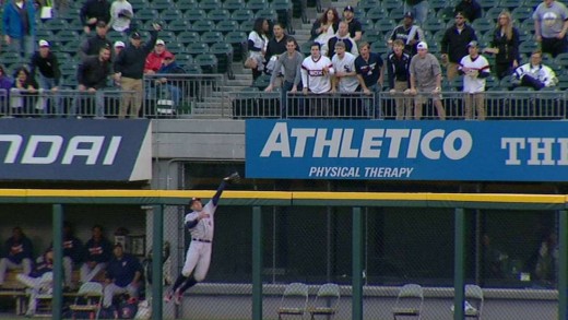 George Springer robs Jose Abreu of a homer