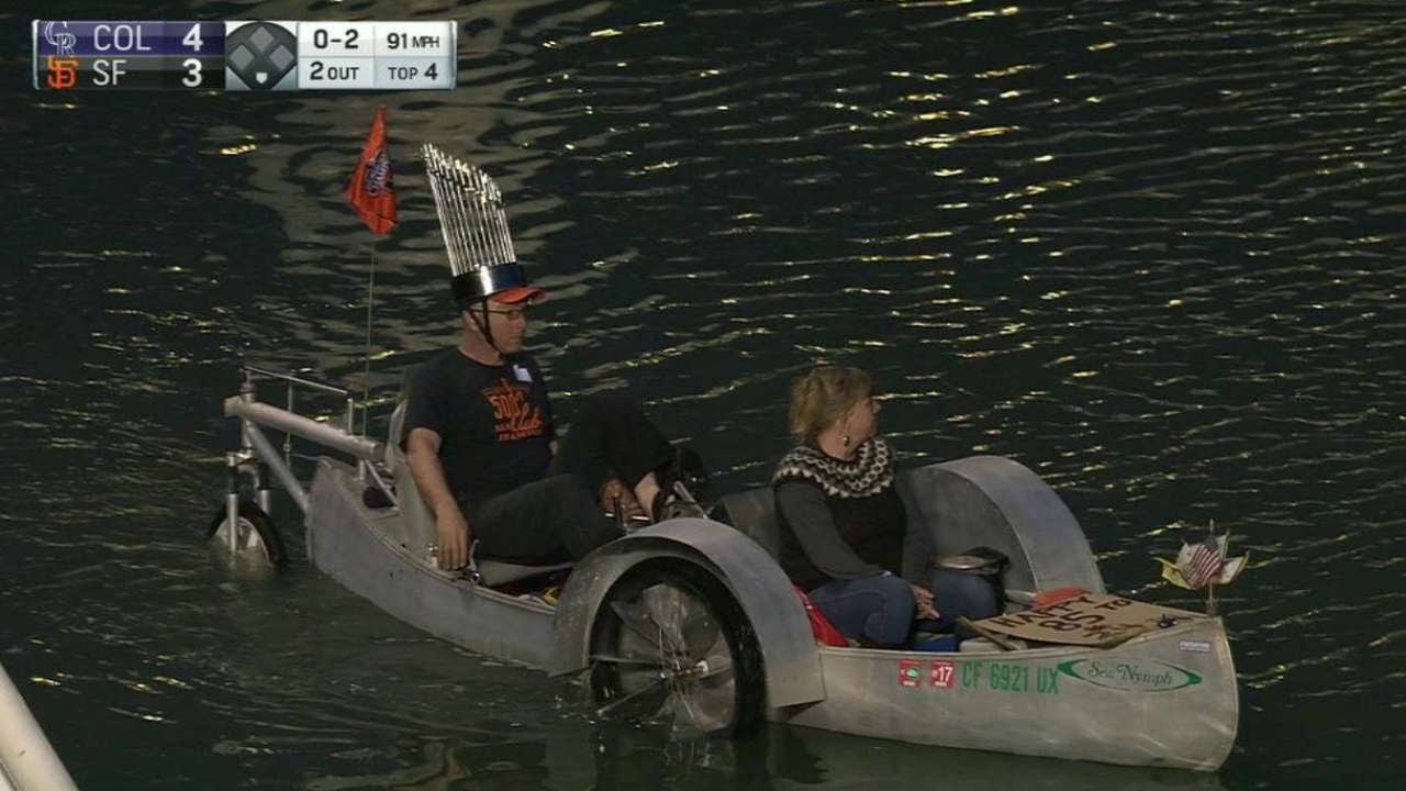 Hovercraft spotted at Giants game in McCovey Cove