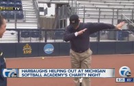 Jim Harbaugh belts a home run & hits the dab after