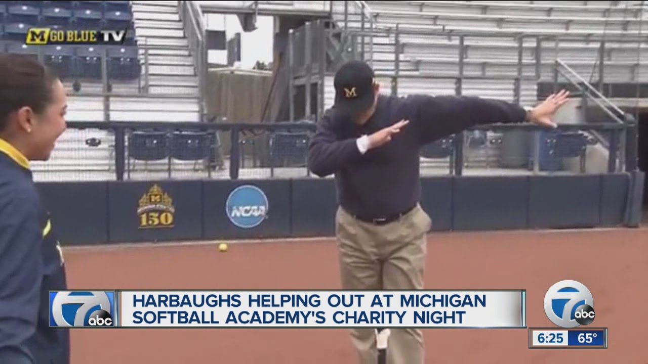 Jim Harbaugh belts a home run & hits the dab after
