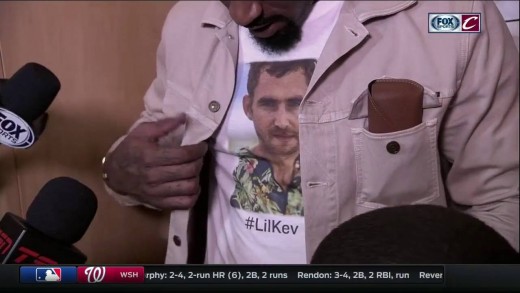 JR Smith shows off his Kevin “Lil Kev” Love shirt