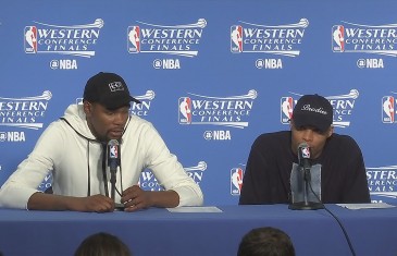 Kevin Durant & Russell Westbrook speak to the media after Game 7 loss