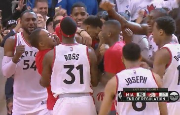 Kyle Lowry hits half court shot to force OT vs. Heat