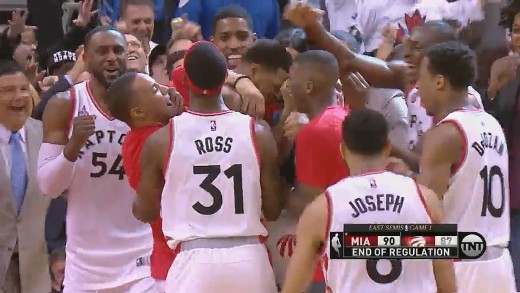 Kyle Lowry hits half court shot to force OT vs. Heat