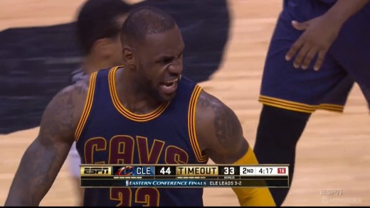 LeBron James taunts Drake after Raptors timeout