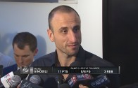 Manu Ginobili speaks on the non-foul call on the last play of Game 2