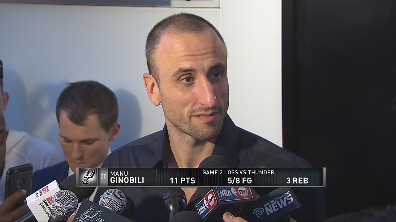 Manu Ginobili speaks on the non-foul call on the last play of Game 2