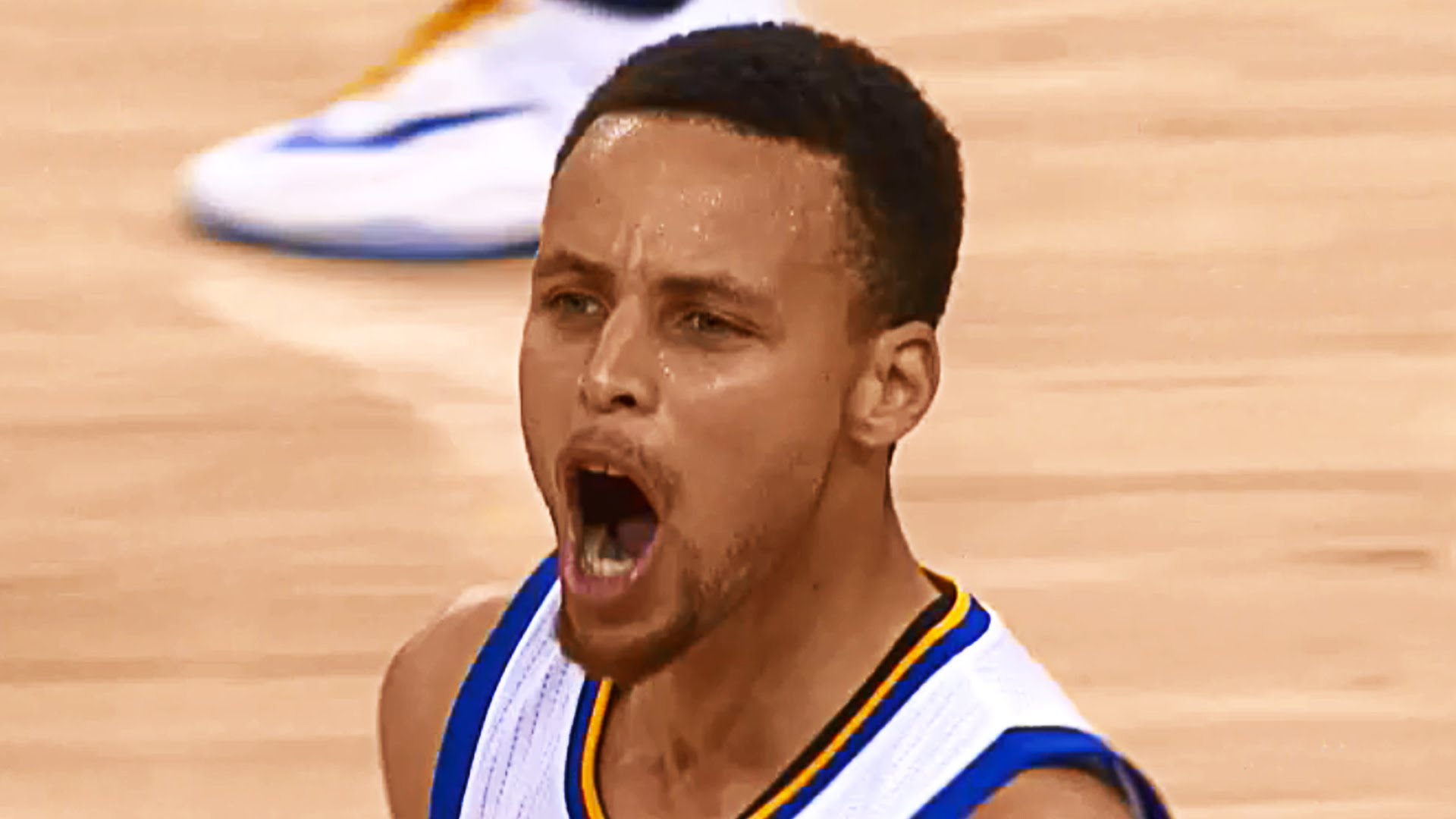 Stephen Curry tells the Oakland crowd 
