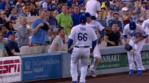 Adrian Gonzalez makes a ridiculous circus catch