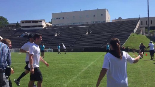 Cam Newton smokes a kickball home run