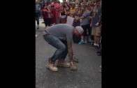 Cavs fan literally eats Horse Shit during Cavs Championship parade
