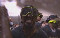 Cleveland Cavaliers locker room celebration