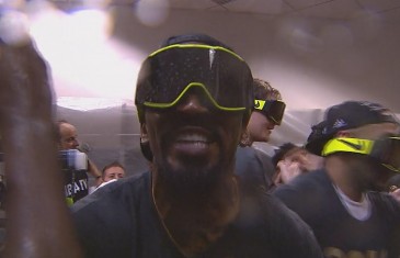 Cleveland Cavaliers locker room celebration