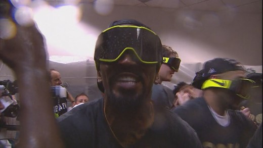 Cleveland Cavaliers locker room celebration