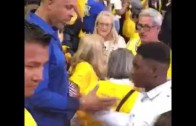Dell Curry got dabbed on by a fan at Game 7