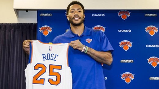 Derrick Rose New York Knicks Introductory Press Conference