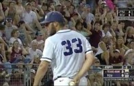 Texas A&M baseball fans chant “Ball” at TCU pitcher