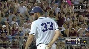 Texas A&M baseball fans chant “Ball” at TCU pitcher
