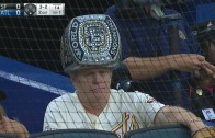 Giants fan wears huge World Series championship ring hat