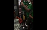 Irish soccer fans sing lullabies to French baby on the train
