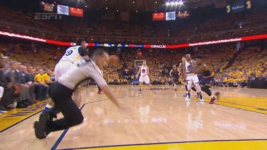 Leandro Barbosa sent the ref flying before hitting 3-pointer