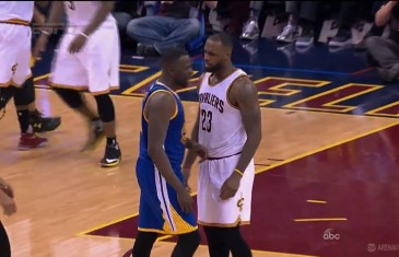 LeBron James & Draymond Green get into a scuffle