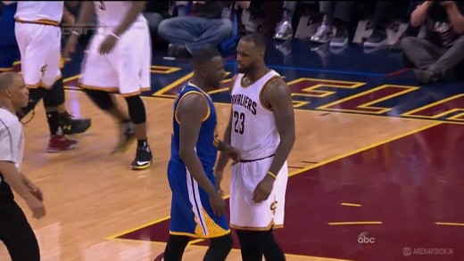 LeBron James & Draymond Green get into a scuffle