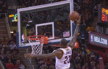 LeBron James’ monster alley-oop finish