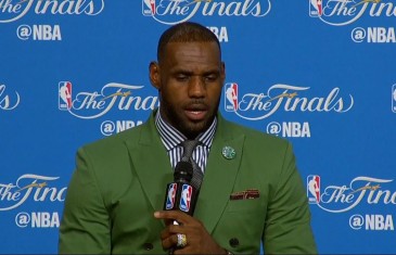 LeBron James speaks to the media following the Cavs Game 4 loss