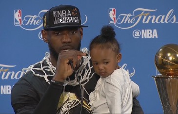 LeBron James speaks to the media after winning NBA Championship