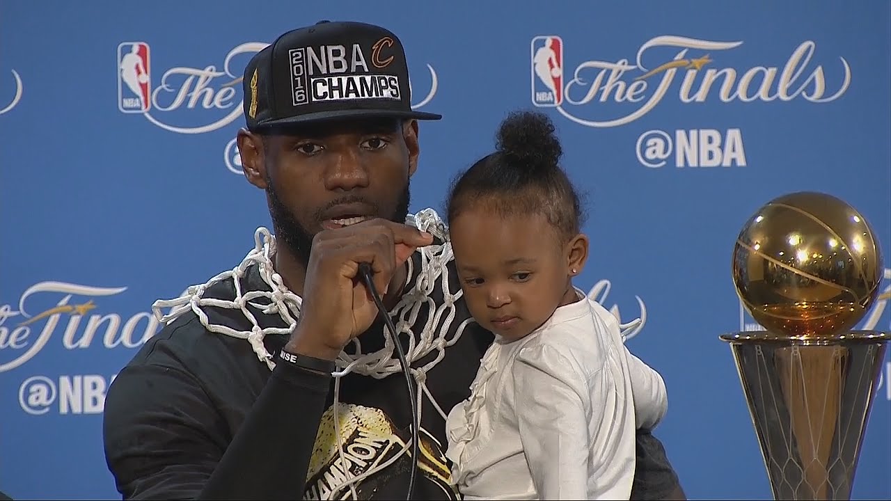 LeBron James speaks to the media after winning NBA Championship