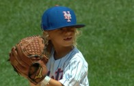 Mini Thor throws out ceremonial first pitch for the Mets