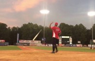 Odell Beckham Jr goes ‘Happy Gilmore’ on his softball swing