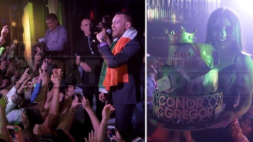 Conor McGregor enjoys champagne & birthday cake post UFC 200