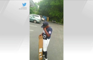 Father Makers Young Son Cry with New Baseball Bat