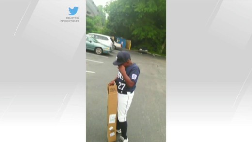 Father Makers Young Son Cry with New Baseball Bat