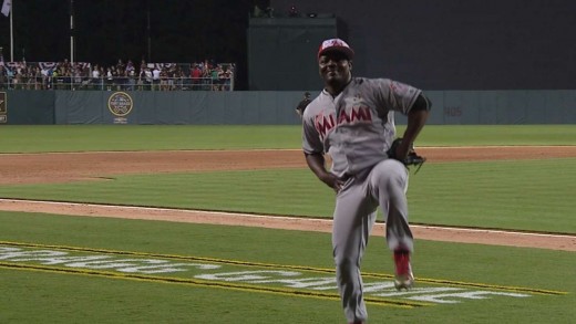 Fernando Rodney & Jose Fernandez break out the dances moves on the field