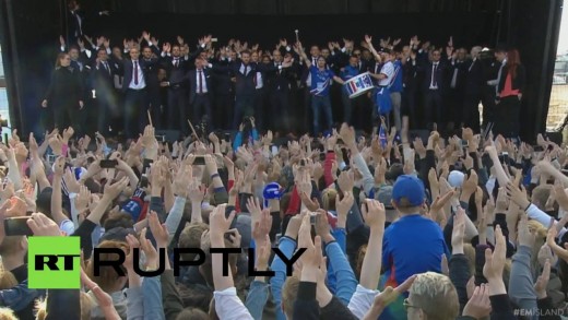 Iceland performs the ultimate viking clap on home soil