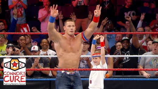 John Cena brings a young fan who beat cancer into the WWE ring