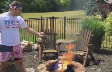 Thunder fan burns Kevin Durant jersey