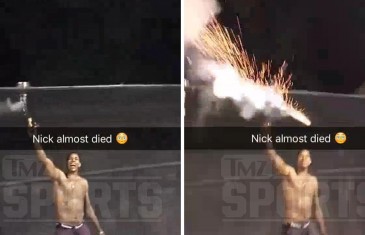 Nick Young nearly blows off his hand playing with fireworks