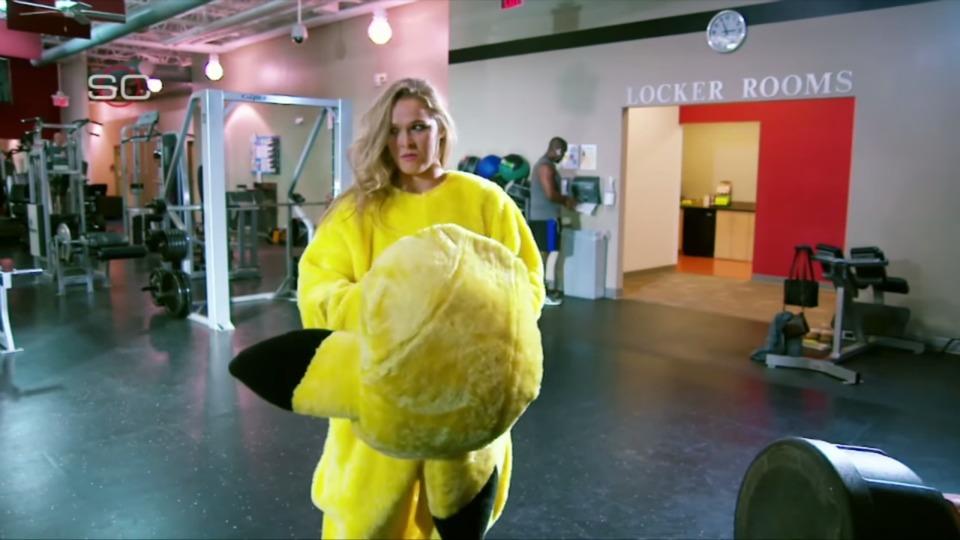 Ronda Rousey trains in Pikachu costume
