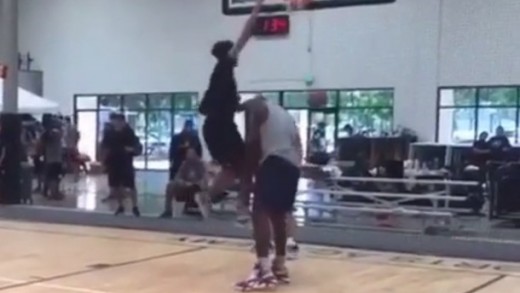 Shaq lets his son Shareef dunk on him in training