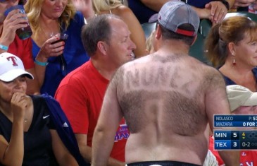 Twins fan shaved his back hair into a Eduardo Nunez jersey