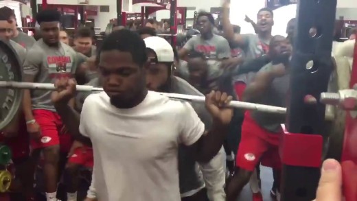 UNLV football goes to insane heights to help motivate weight lifter