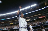 Alex Rodriguez leaves the field to a standing ovation